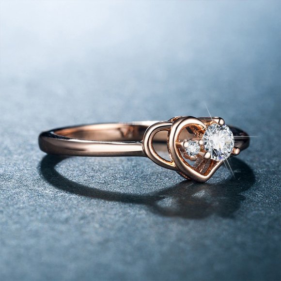 Jewelry - ✨ Rose Gold Heart Shaped Cute Wedding/Engagement/Party Ring for Women, VIP361